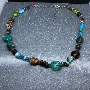 Beautiful Glass and Stone Necklace